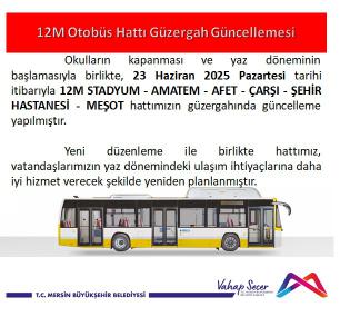 12M Otobüs Hattı Güzergah Güncellemesi