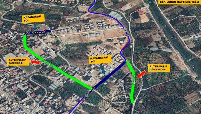 MEZİTLİ İLÇESİ ÇAMLICA MAHALLESİ  ŞAMURLU CADDESİ İLE BOZÖN CADDESİ KEŞİSİMİ YOL ÇALIŞMASI