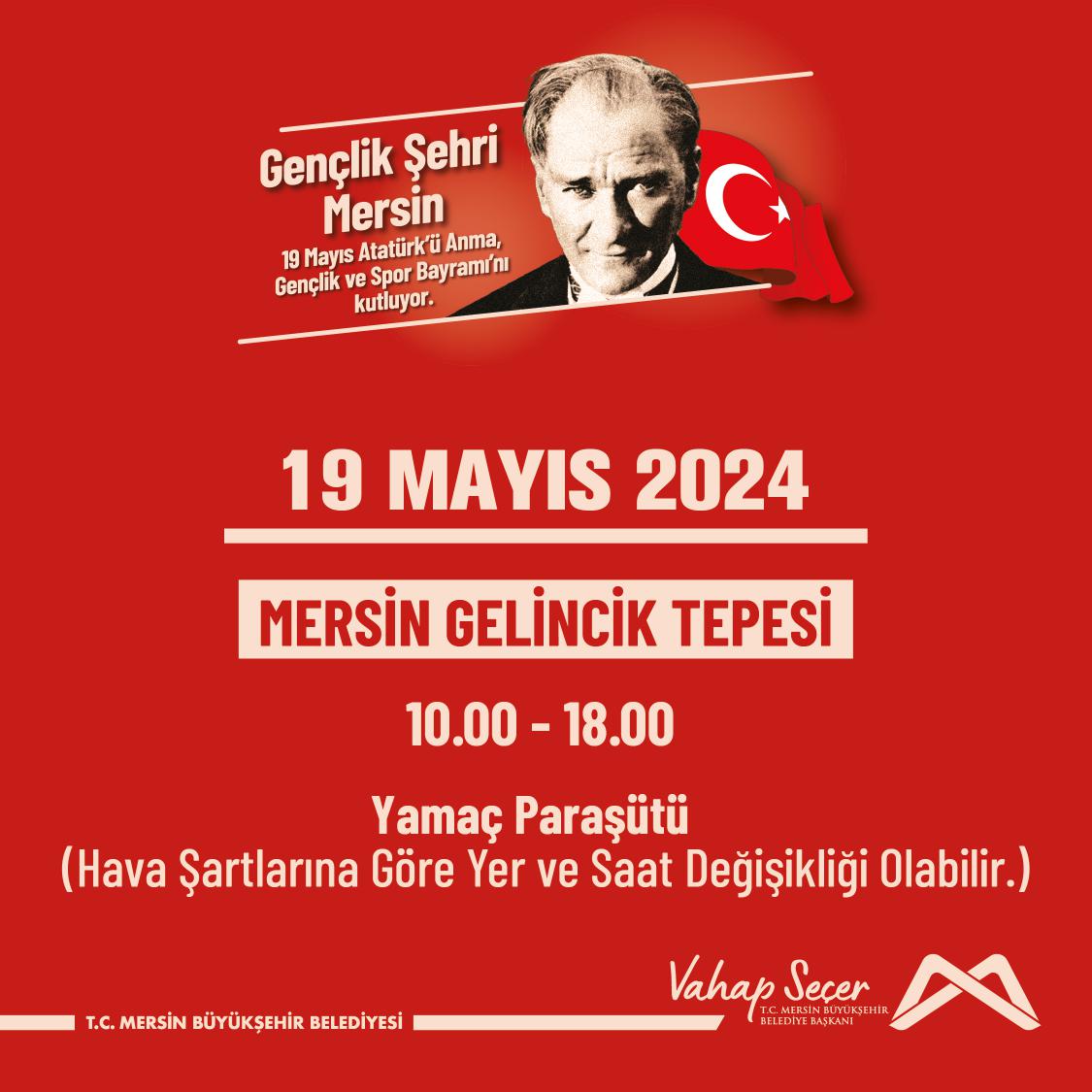 19 Mayıs Atatürk'ü Anma, Gençlik ve Spor Bayramı Yamaç Paraşütü Etkinliğinde buluşalım!