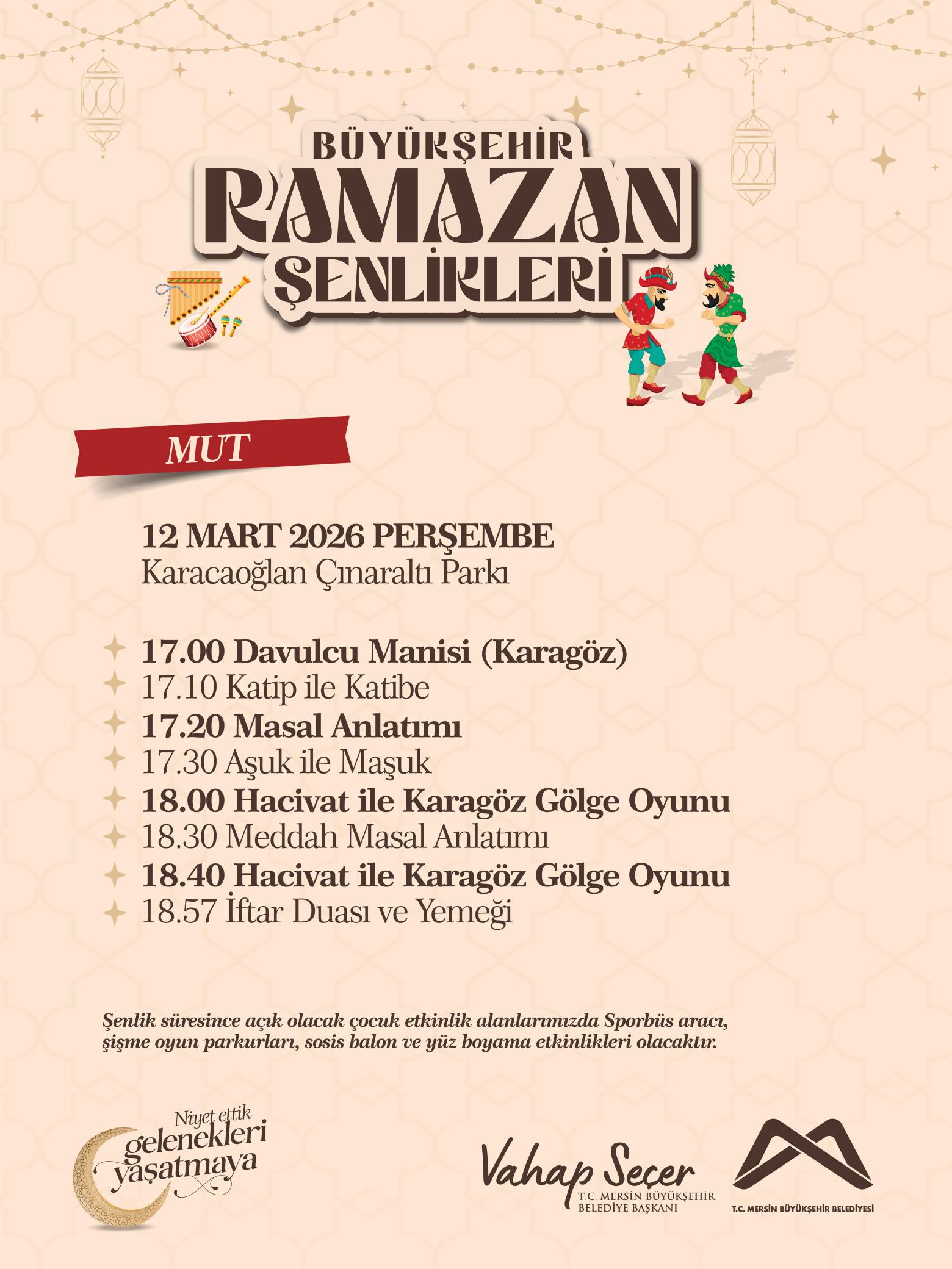Büyükşehir Ramazan Şenlikleri Mut Programı 