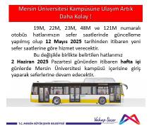 Mersin Üniversitesi Kampüsüne Ulaşım Artık Daha Kolay!