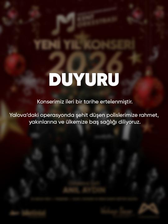 29 Aralık Pazartesi günü MBB Kent Orkestramızın gerçekleştireceği 