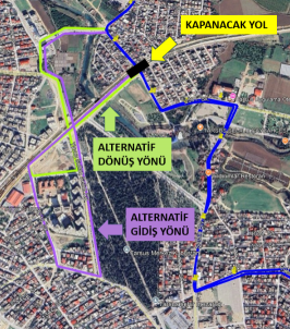 Tarsus Geçici Süreli Güzergah Değişikliği