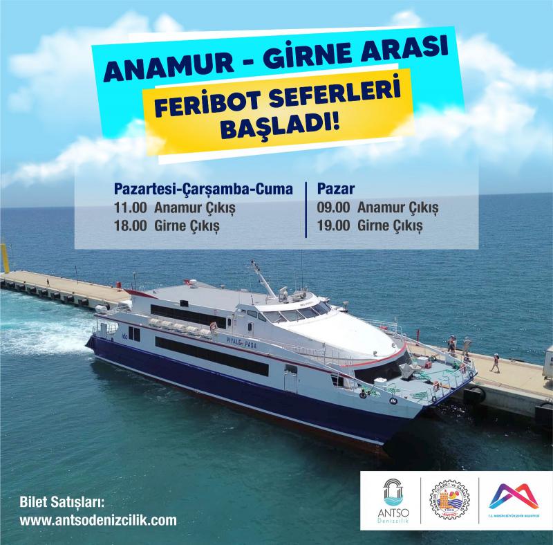Anamur - Girne arası feribot seferleri başladı. 