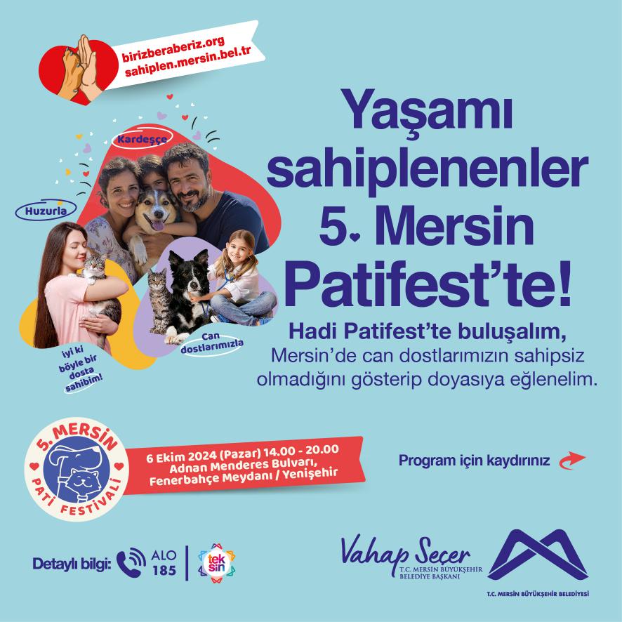 Yaşamı sahiplenenler 5. Mersin Patifest’te buluşuyor.