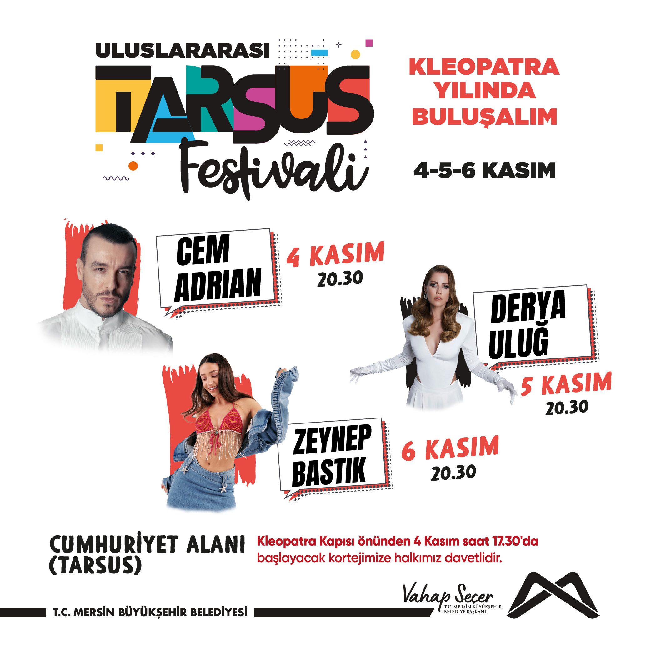 Uluslararası Tarsus Festivali konser takvimi