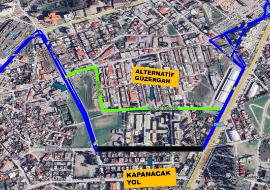 TARSUS İLÇESİ DONUKTAŞ CADDESİ YOL KAPAMA