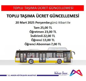 TOPLU TAŞIMA ÜCRET GÜNCELLEMESİ