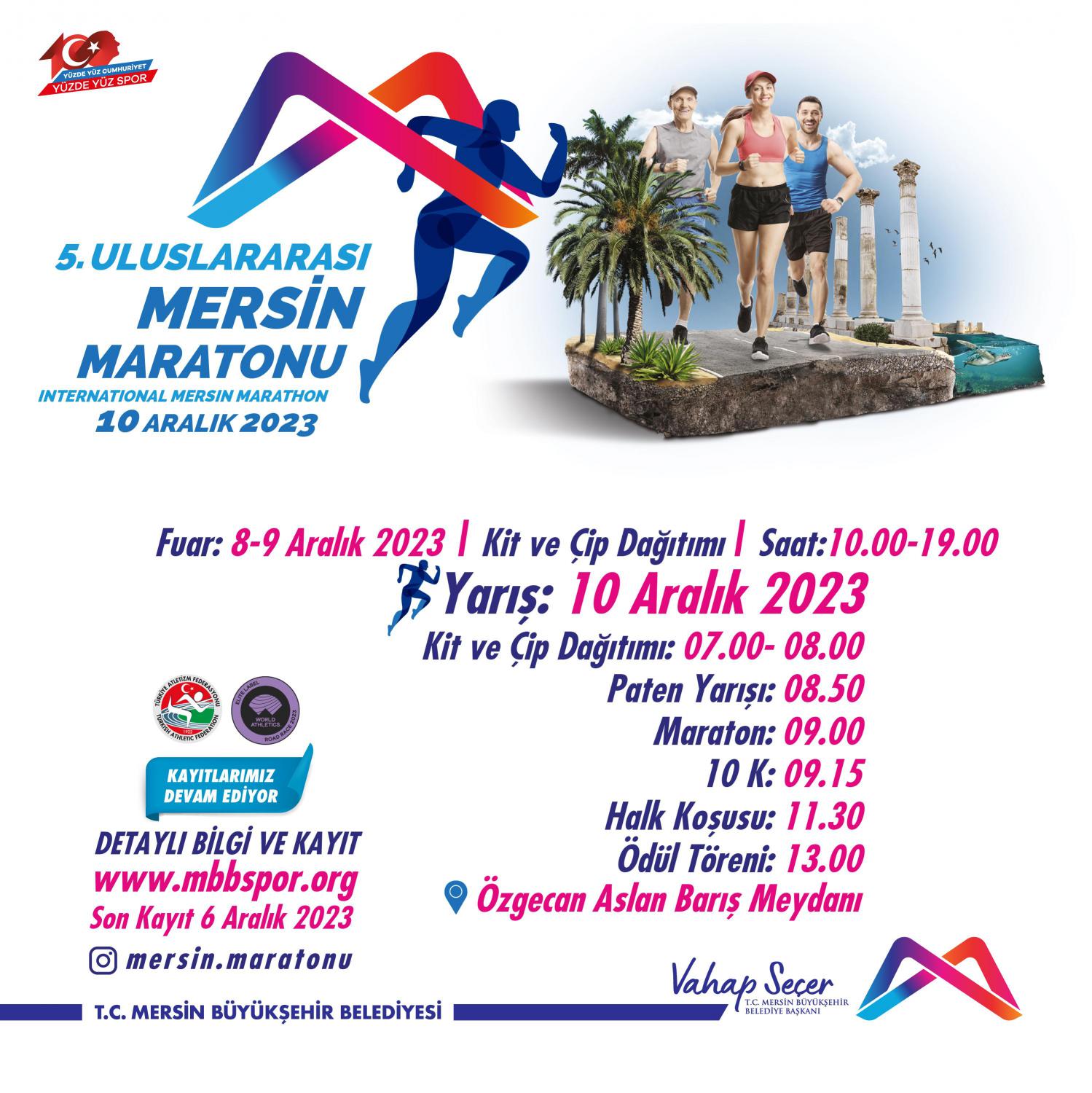 5. Uluslararası Mersin Maratonu başlıyor!