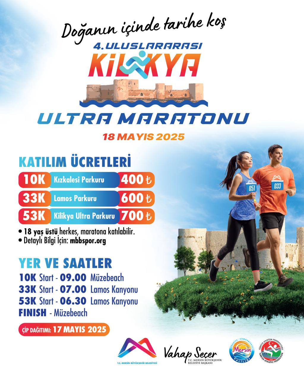 4. Uluslararası Kilikya Ultra Maratonu seni bekliyor! Çip Dağıtım Tarihi: 17 Mayıs 2025