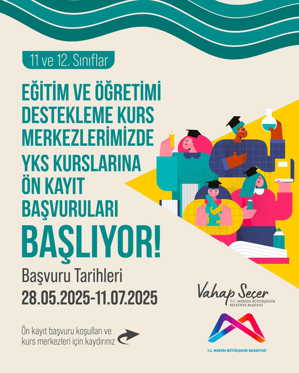 Eğitim ve Öğretimi Destekleme Kurs Merkezlerimizde 11 ve 12. sınıflar için YKS kurslarına ön kayıt başvuruları başlıyor!