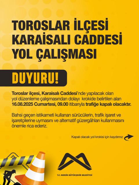 Toroslar ilçesi, Karaisalı Caddesi yol çalışması