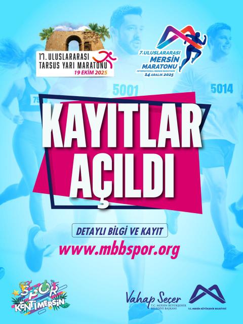 17. Uluslararası Tarsus Yarı Maratonu ile 7. Uluslararası Mersin Maratonu kayıtları açıldı!