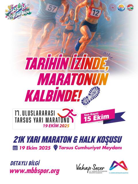 19 Ekim'de 17. Uluslararası Tarsus Yarı Maratonu'na bekleniyorsunuz!
