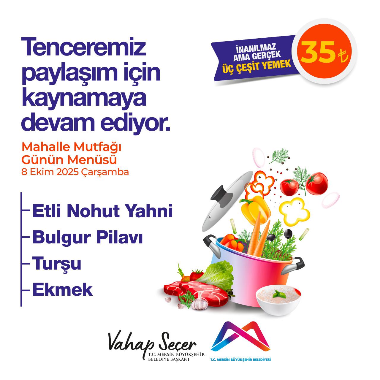 8 Ekim Mahalle Mutfakları menümüz: