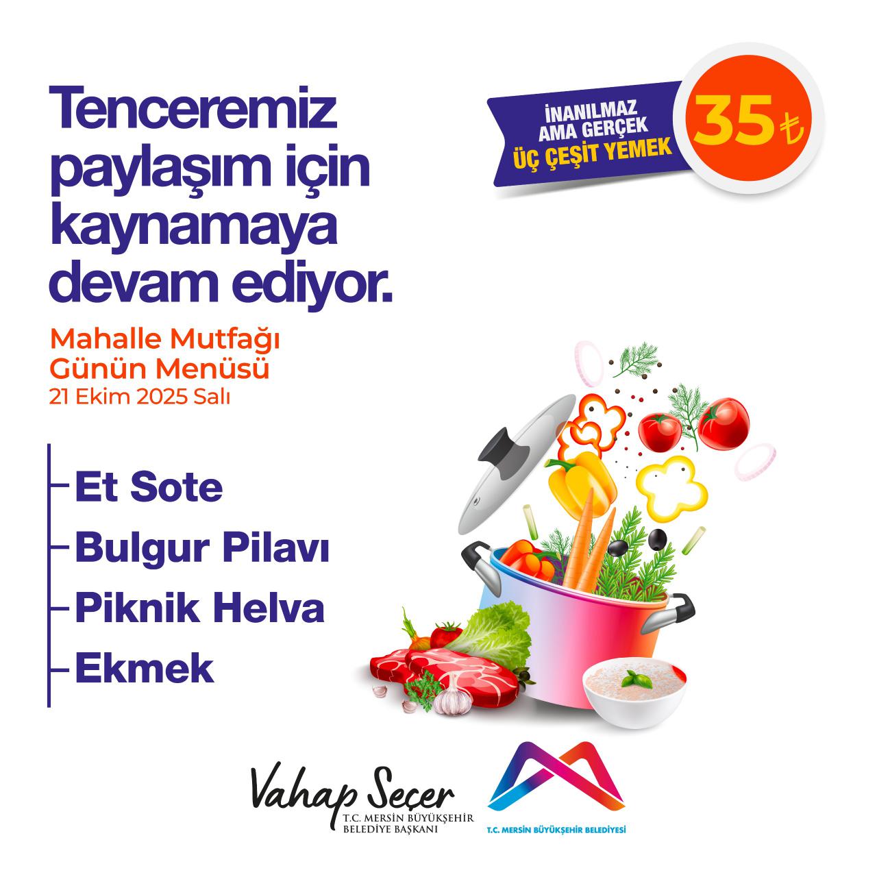 21 Ekim Mahalle Mutfakları menümüz: