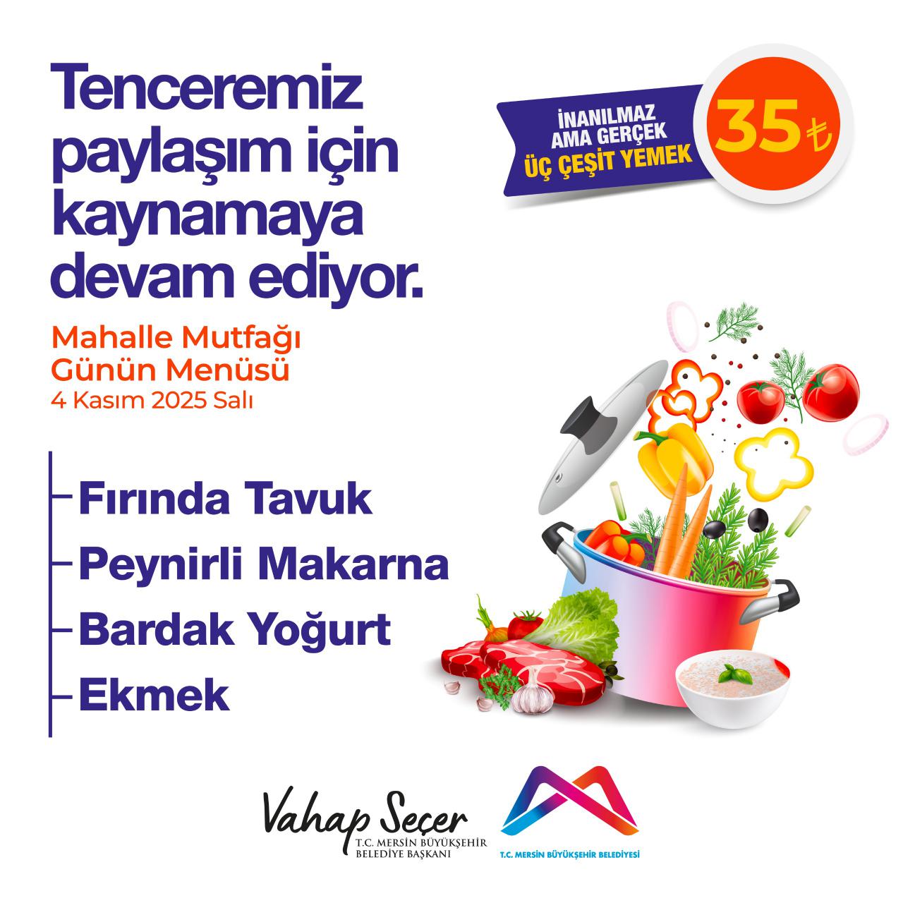 4 Kasım Mahalle Mutfakları menümüz: