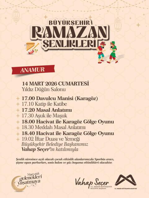 Büyükşehir Ramazan Şenlikleri Anamur Programı 