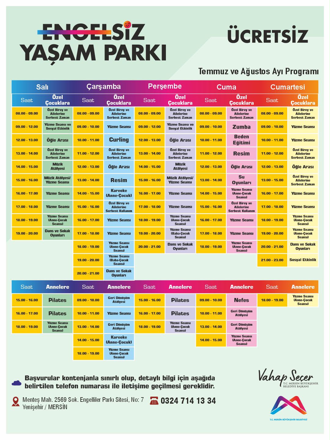 Engelsiz Yaşam Parkı Yaz Programı 