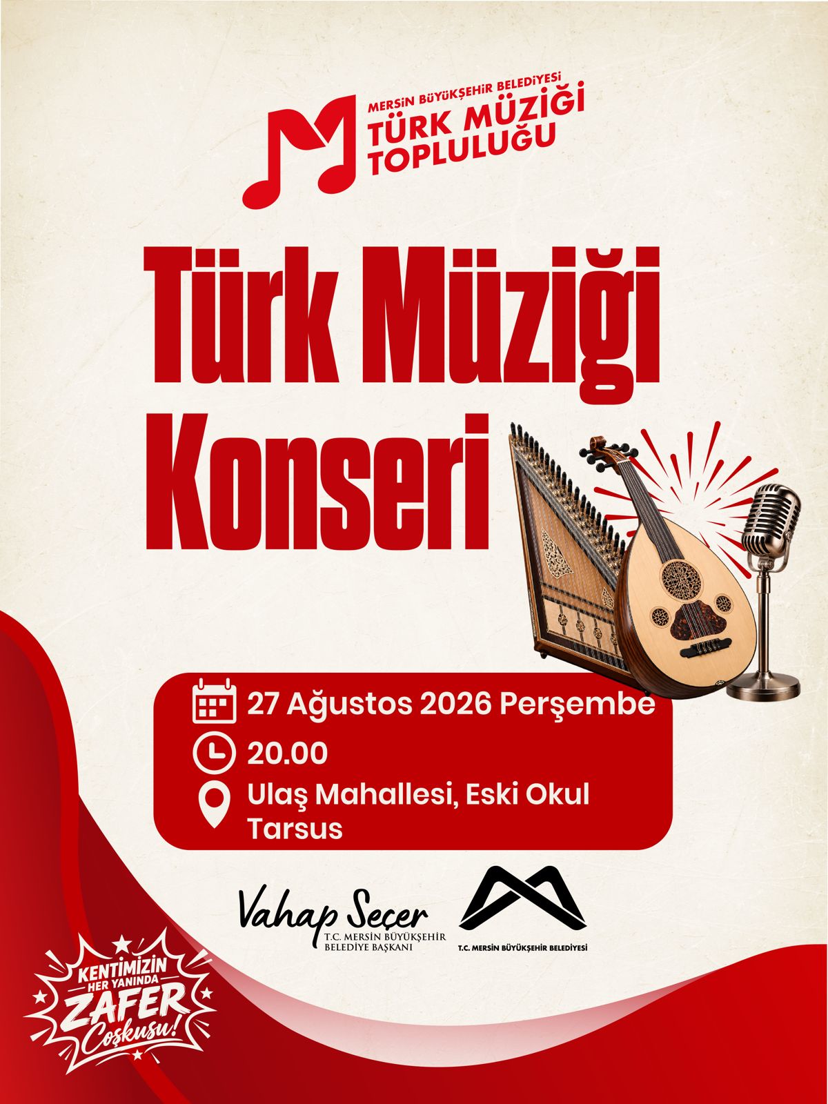 Mersin Büyükşehir Belediyesi Türk Müziği Topluluğu Türk Müziği Konseri'nde buluşalım!