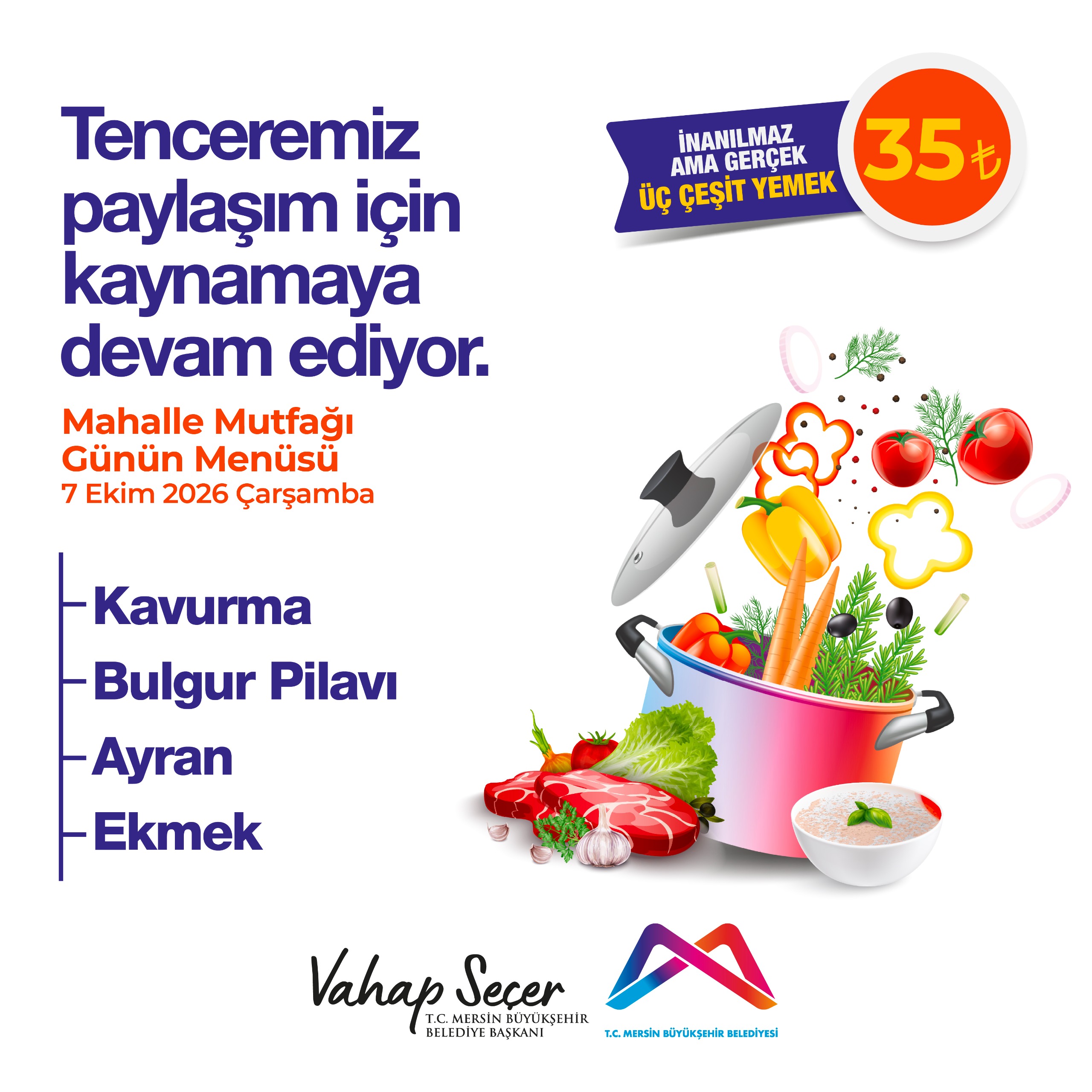 7 Ekim Mahalle Mutfakları menümüz: